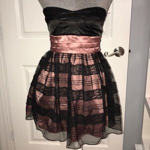 Trixxi Strapless Formal Mini Black Cocktail Dress